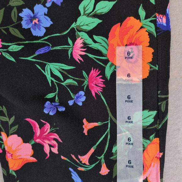 NWT Old Navy Pixie Floral Print Pants Women's 6 Stretch 30x27 Birds Cottagecore - Picture 9 of 10